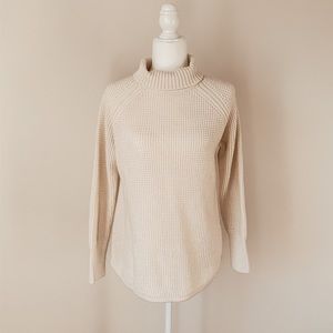 White wool blend turtleneck sweater